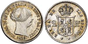 1852. Isabel II. Sevilla. 2 reales. (AC. ... 