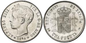 1896*1896. Alfonso XIII. PGV. 1 peseta. (AC. ... 