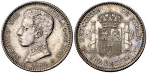 1904*1904. Alfonso XIII. SMV. 1 peseta. (AC. ... 