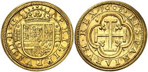 1608/7. Felipe III. Segovia. C. 4 escudos. ... 