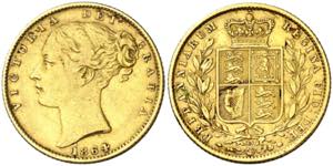 Gran Bretaña. 1864. Victoria. 1 libra. (Fr. ... 