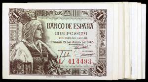1945. 1 peseta. (Ed. D49a) (Ed. 448a). 15 de ... 