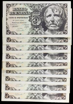 1947. 5 pesetas. (Ed. D55 y D55a) (Ed. 454 y ... 