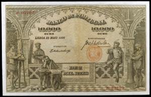 Portugal. 1908. Banco de Portugal. 10000 ... 