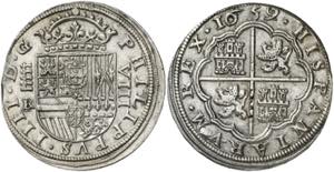 1659/32. Felipe IV. Segovia. BR/I. 8 reales. ... 