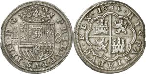 1635/4. Felipe IV. Segovia. R. 8 reales. ... 