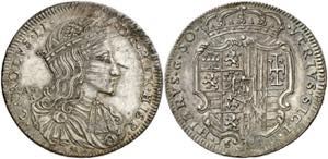 1689. Carlos II. Nápoles. AG/A. 1/2 ducado. ... 