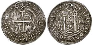 1685. Carlos II. Potosí. VR. 8 reales. (AC. ... 