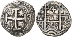 1745. Felipe V. Potosí. q. 4 reales. (AC. ... 