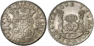 1745. Felipe V. México. MF. 8 reales. (AC. ... 
