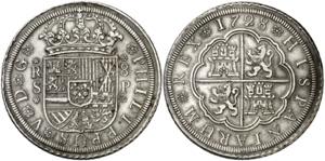 1728. Felipe V. Sevilla. P. 8 reales. (AC. ... 