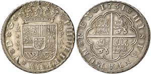 1731. Felipe V. Sevilla. PA. 8 reales. (AC. ... 