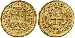 1719. Felipe V. Madrid. F. 2 escudos. (AC. ... 