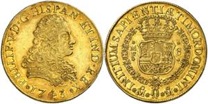 1743/2. Felipe V. México. MF. 8 escudos. ... 