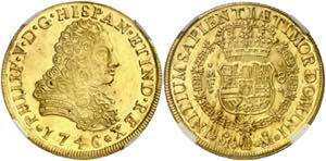 * 1746. Felipe V. México. MF. 8 escudos. ... 