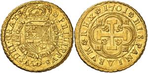 1701. Felipe V. Sevilla. M. 8 escudos. (AC. ... 