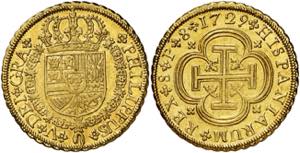 1729. Felipe V. Sevilla. P. 8 escudos. (AC. ... 