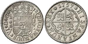 1759. Fernando VI. Sevilla. JV. 2 reales. ... 