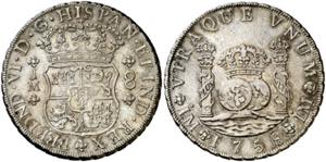 1758. Fernando VI. Lima. JM. 8 reales. (AC. ... 