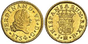 1754. Fernando VI. Madrid. JB. 1/2 escudo. ... 