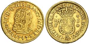 1747. Fernando VI. México. MF. 1 escudo. ... 
