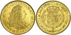 1751. Fernando VI. Lima. J. 8 escudos. (AC. ... 
