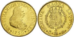 * 1750. Fernando VI. Madrid. JB. 8 escudos. ... 