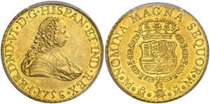 * 1756. Fernando VI. México. MM. 8 escudos. ... 