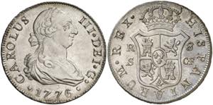 1776/5. Carlos III. Sevilla. CF. 8 reales. ... 
