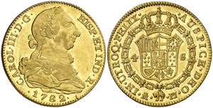 1782. Carlos III. Madrid. PJ. 4 escudos. ... 