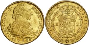 1786/76. Carlos III. Madrid. DV. 8 escudos. ... 