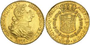 1766. Carlos III. México. MF. 8 escudos. ... 