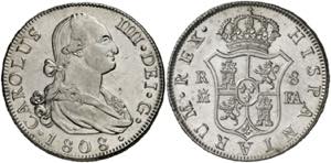 1808. Carlos IV. Madrid. FA. 8 reales. (AC. ... 