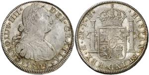 1804. Carlos IV. México. TH. 8 reales. (AC. ... 