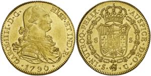 * 1790. Carlos IV. Sevilla. C. 8 escudos. ... 