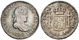 1822. Fernando VII. Potosí. PJ. 1/2 real. ... 