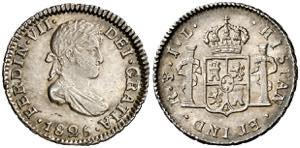 1825. Fernando VII. Potosí. JL. 1/2 real. ... 