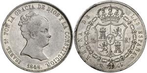 1848. Isabel II. Madrid. CL. 20 reales. (AC. ... 