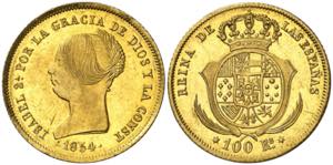 1854. Isabel II. Madrid. 100 reales. (AC. ... 