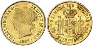 1862/3. Isabel II. Manila. 4 pesos. (AC. 854 ... 