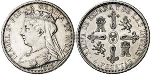 1894. Isabel II. Londres. 4 pesetas. (AC. ... 