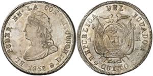 Ecuador. 1857. Quito. 4 reales. (Kr. 37). ... 