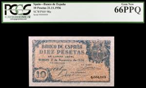 1936. Burgos. 10 pesetas. (Ed. D19) (Ed. ... 