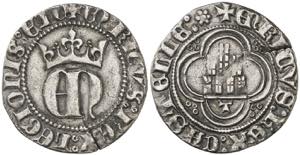 Enrique II (1368-1379). Toledo. Medio real. ... 