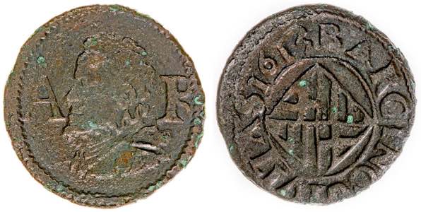 1613. Felipe III. Barcelona. 1 ardit. (AC. ... 