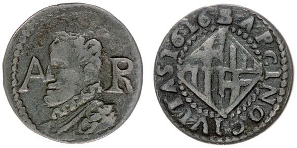 1616. Felipe III. Barcelona. 1 ardit. (AC. ... 