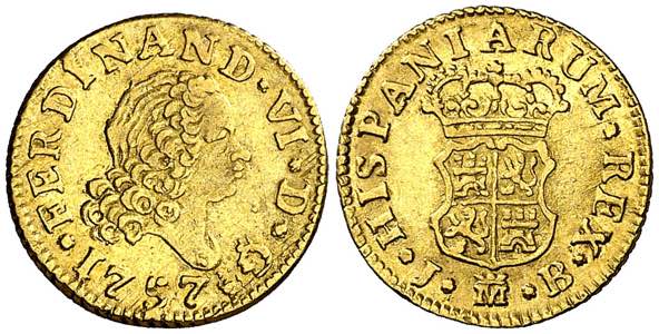 1757. Fernando VI. Madrid. JB. 1/2 escudo. ... 