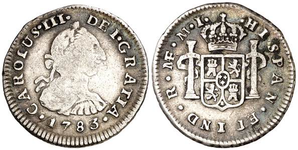 1783. Carlos III. Lima. MI. 1/2 real. (AC. ... 