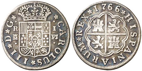1766. Carlos III. Madrid. PJ. 1 real. (AC. ... 