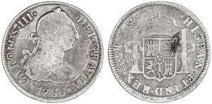 1786. Carlos III. México. FM. 2 reales. ... 
